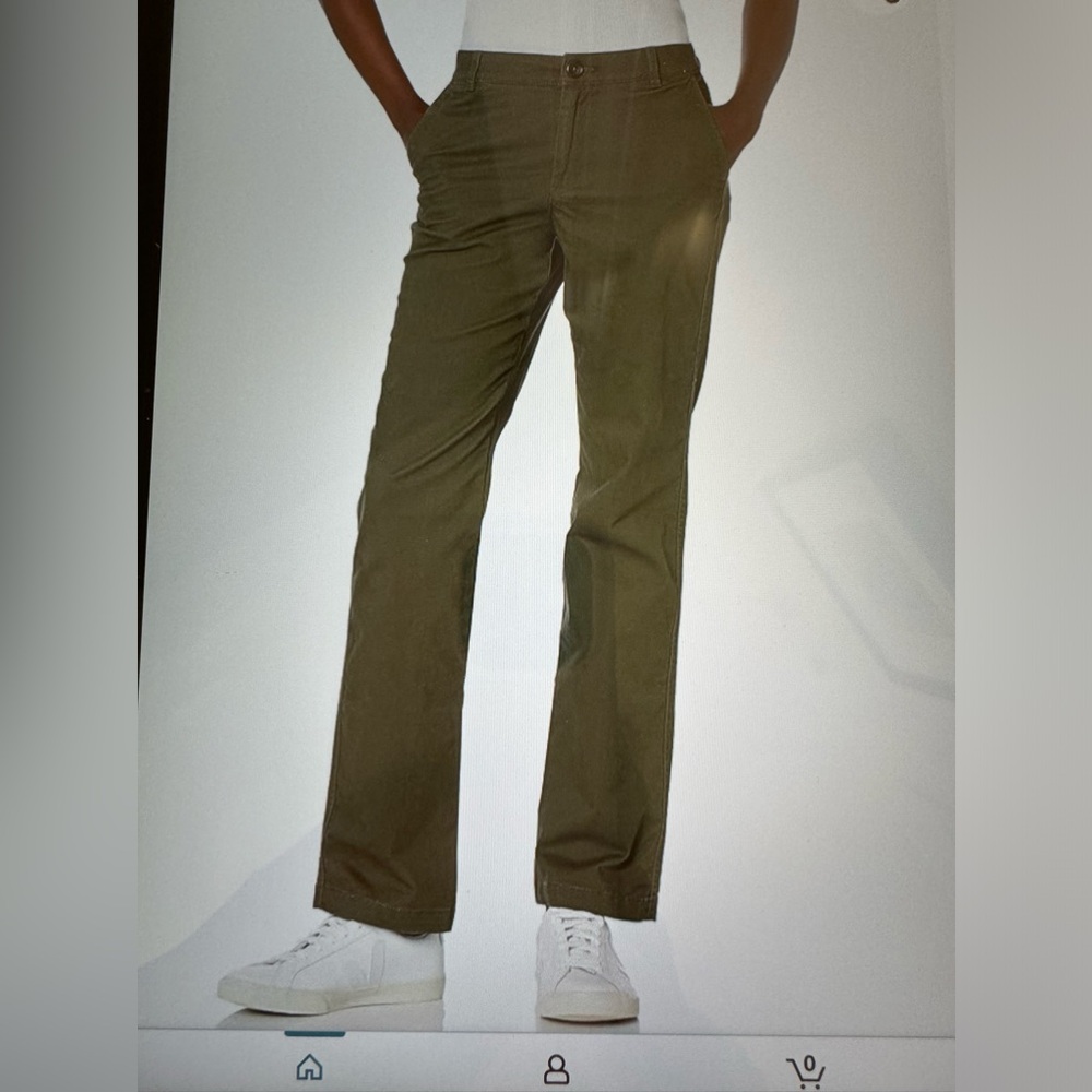DARK OLIVE COTTON CLASSIC STRAIGHT-FIT STRETCH TWILL CHINO OANT